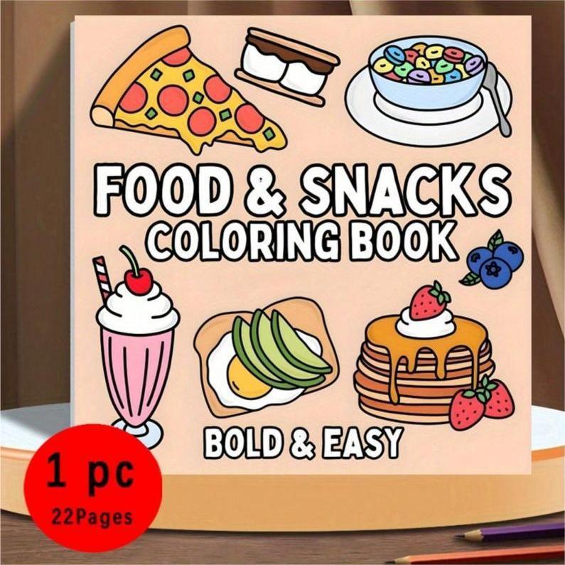 كتاب تلوين جديد بتصميمات الطعا - مراجعة Food And Snacks Coloring Book وسعره
