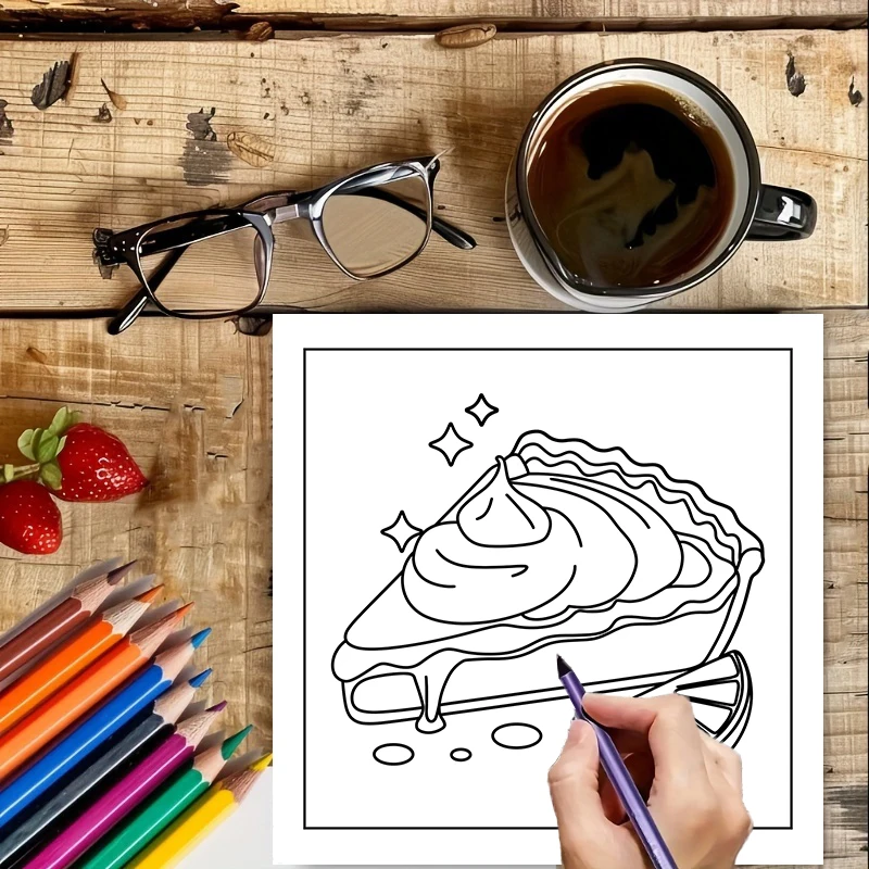 كتاب تلوين سهل للأطعمة والوجبا - مراجعة Food And Snacks Coloring Book وسعره