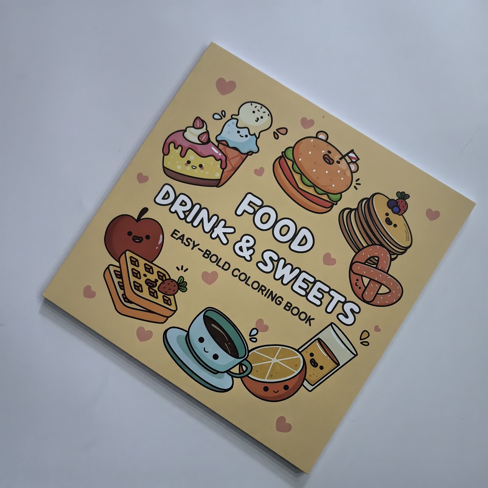 كتاب تلوين سهل الجريء للمشروبا - مراجعة Food And Snacks Coloring Book وسعره