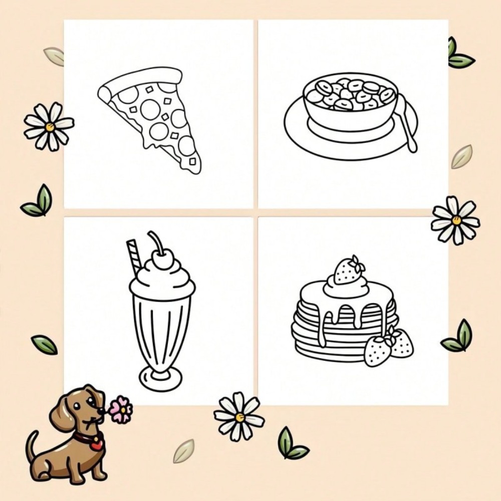 كتاب تلوين الطعام والوجبات الخ - مراجعة Food And Snacks Coloring Book وسعره