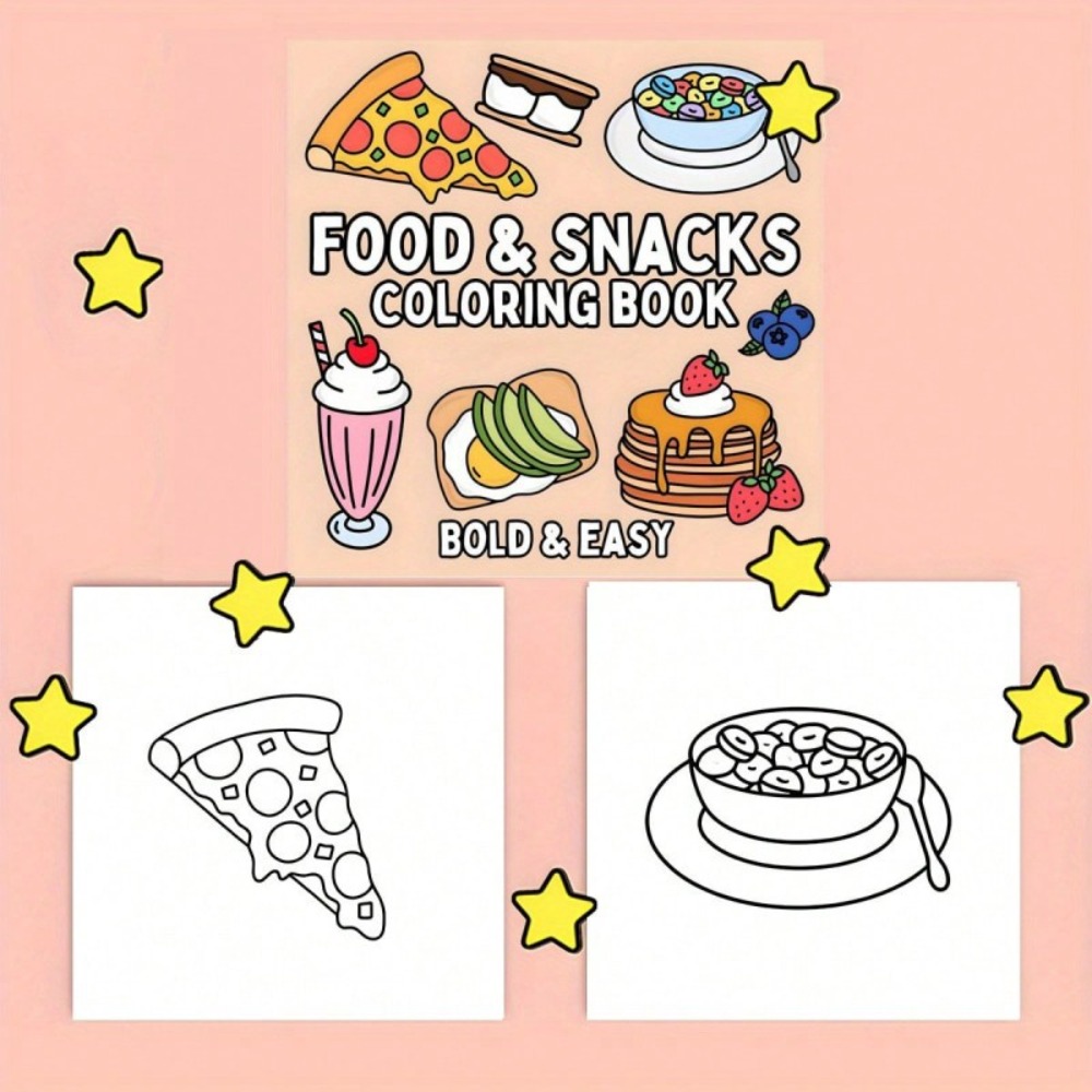 كتاب تلوين الطعام والوجبات الخ - مراجعة Food And Snacks Coloring Book وسعره